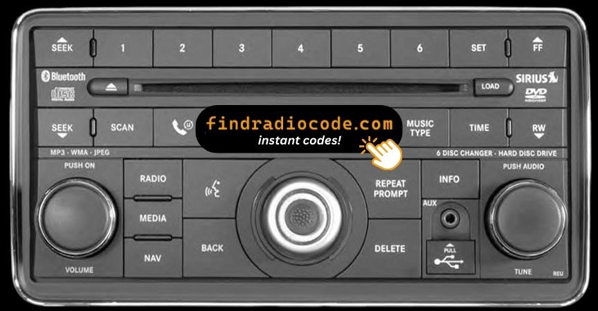 Chrysler MyGIG NTG4 RE1
 radio unlock 4 digit code online for this radio